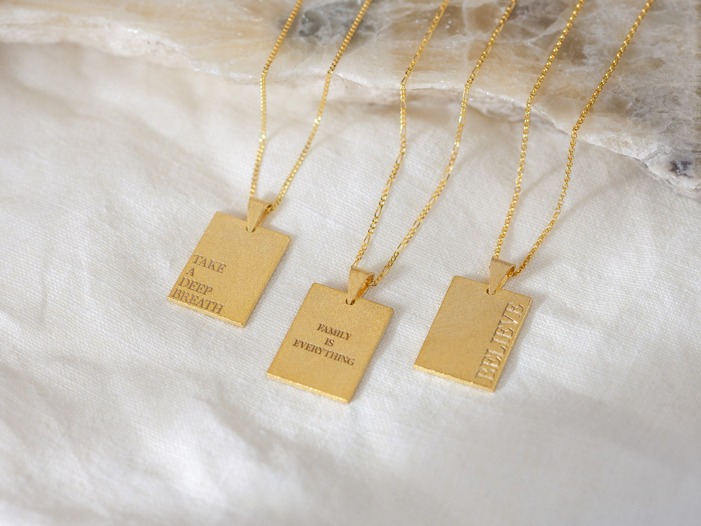 Personalized Dainty Rectangular Necklace