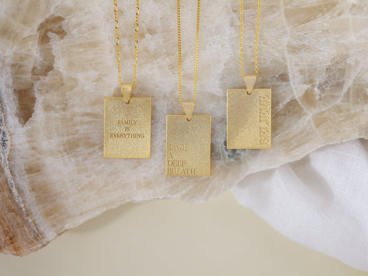 Personalized Dainty Rectangular Necklace